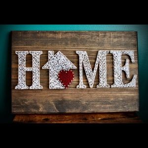 Handmade String Art Home Sign